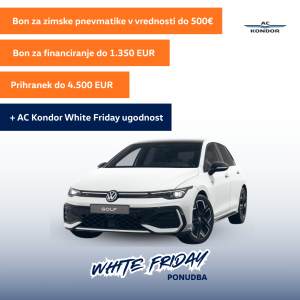 Golf na zalogi - Volkswagen akcija: Prihranite do 6.350 € + WHITE FRIDAY ac kondor ugodnost